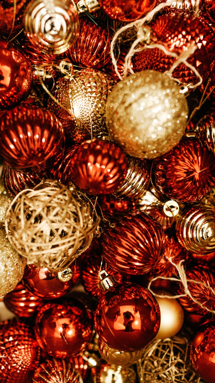 Обои Рождественский день, елка, рождественский орнамент, орнамент, Сочельник в разрешении 720x1280