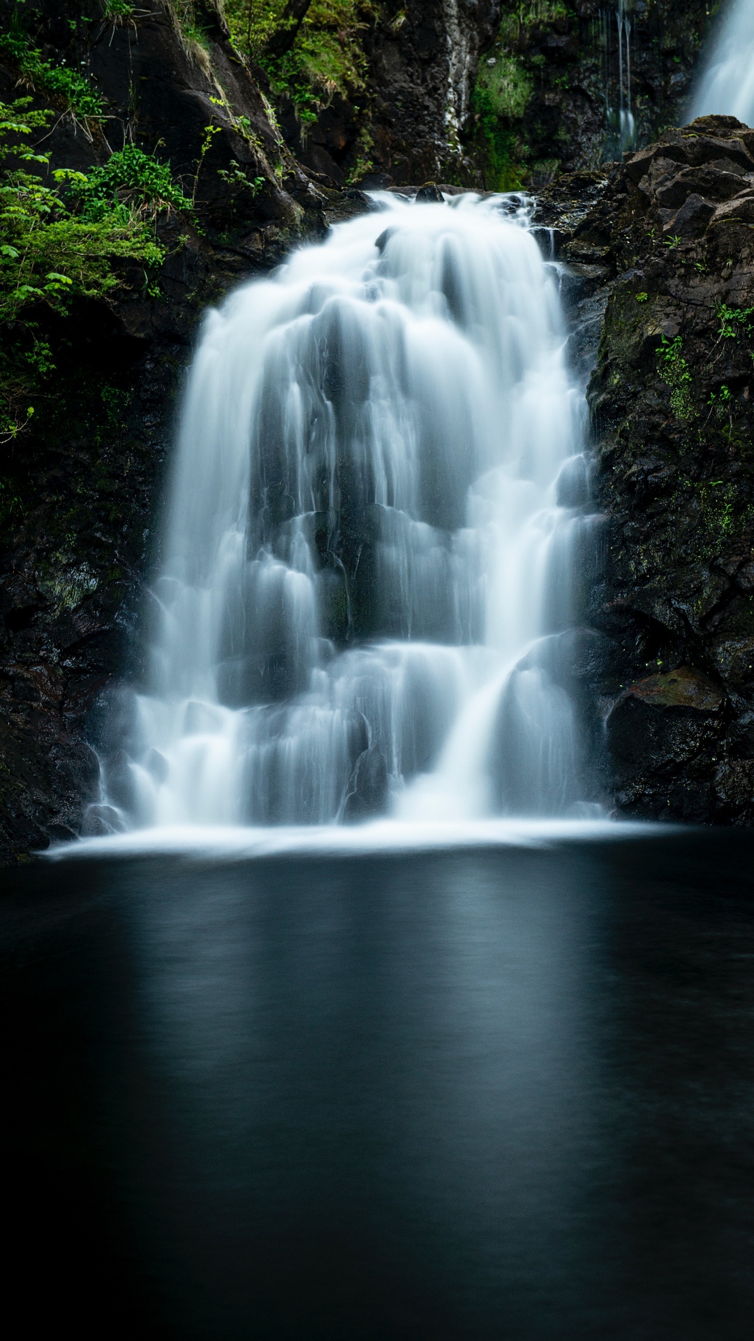 Обои водопад, водоем, гидроресурсы, природный ландшафт, природа в разрешении 1080x1920