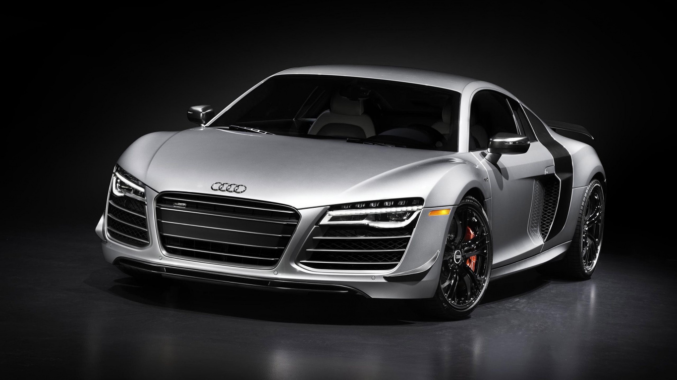 Обои audi, audi r8, автомобильный дизайн, двигатель V10, личный авто в разрешении 1366x768