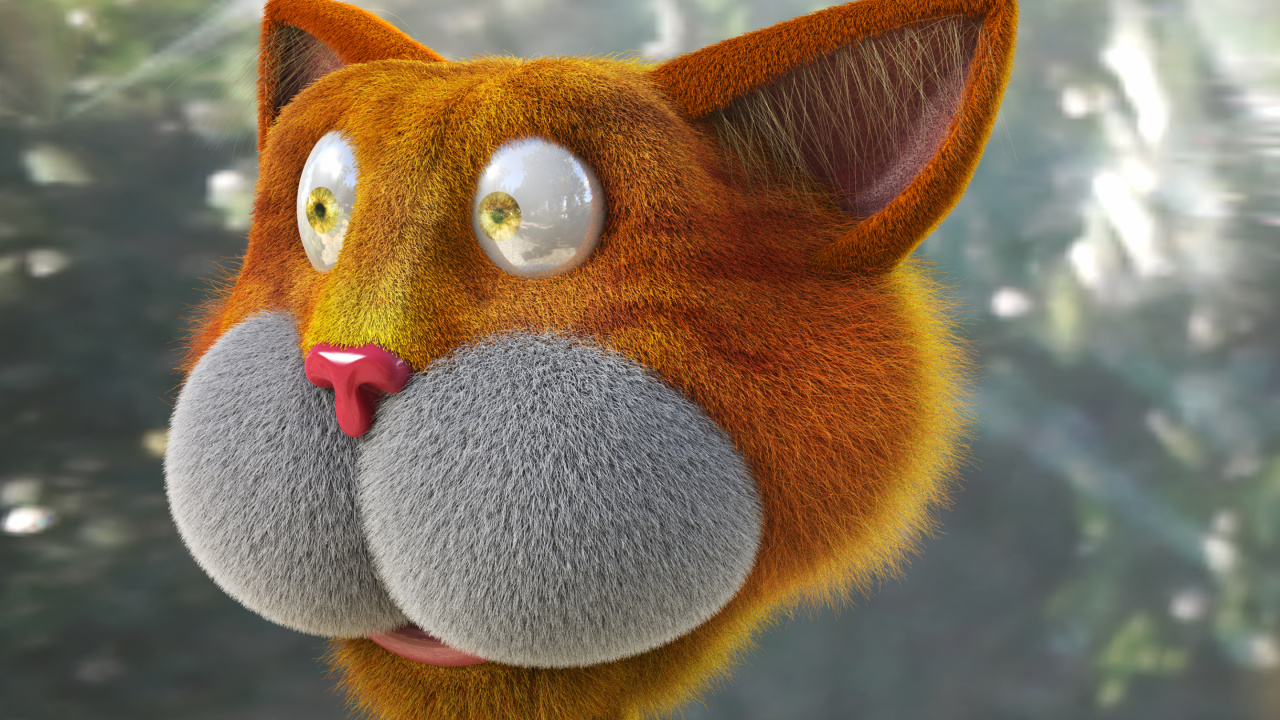 Обои кот, морда, мягкая игрушка, мех, живая природа в разрешении 1280x720