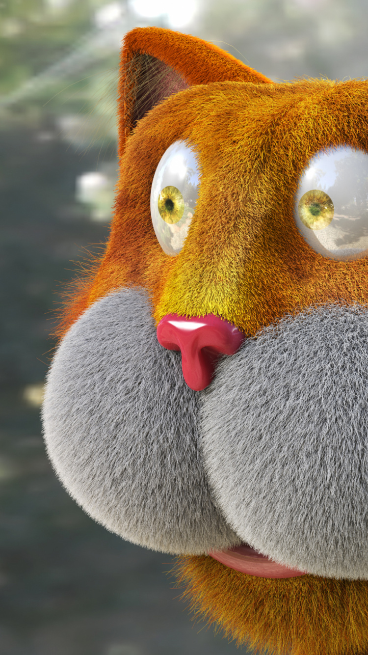 Обои кот, морда, мягкая игрушка, мех, живая природа в разрешении 750x1334