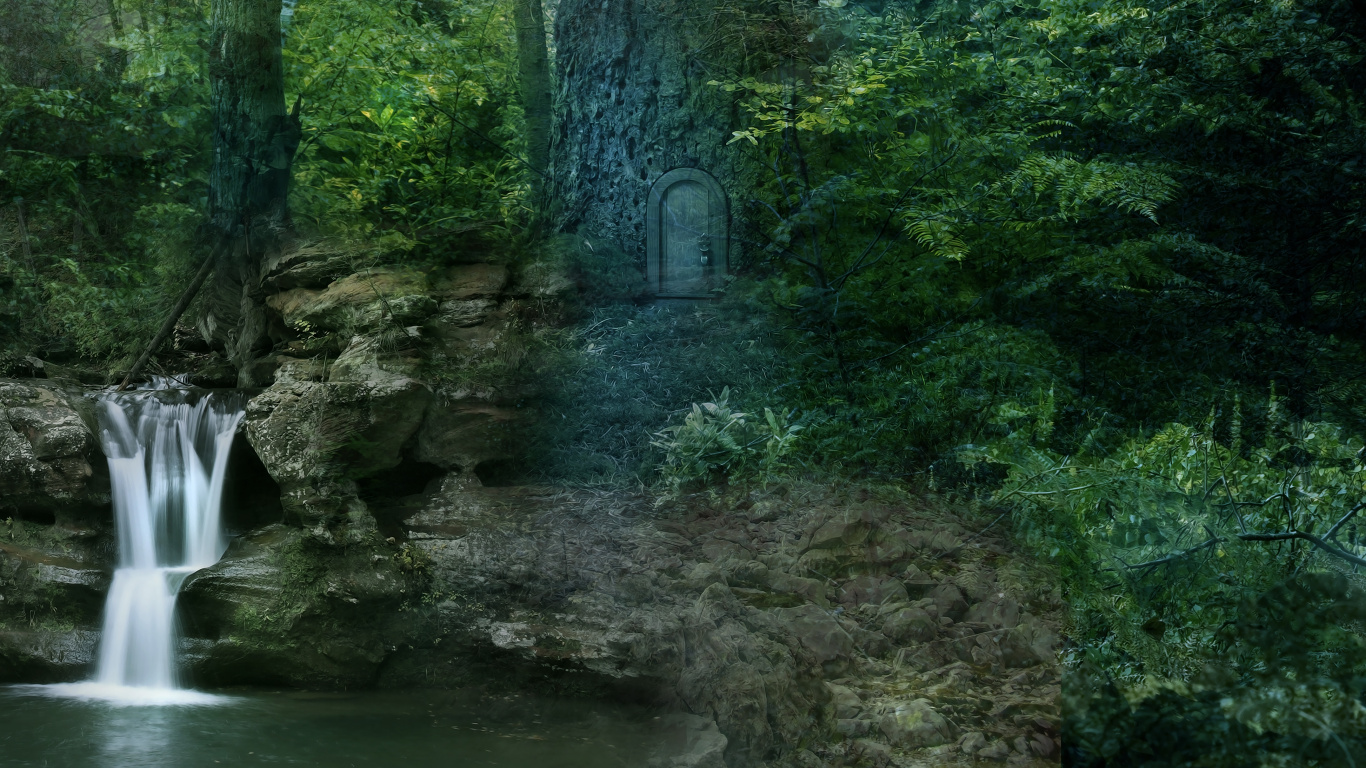 Обои старые пещеры трейлхед парковка-Ман, водоем, природа, растительность, природный заповедник в разрешении 1366x768