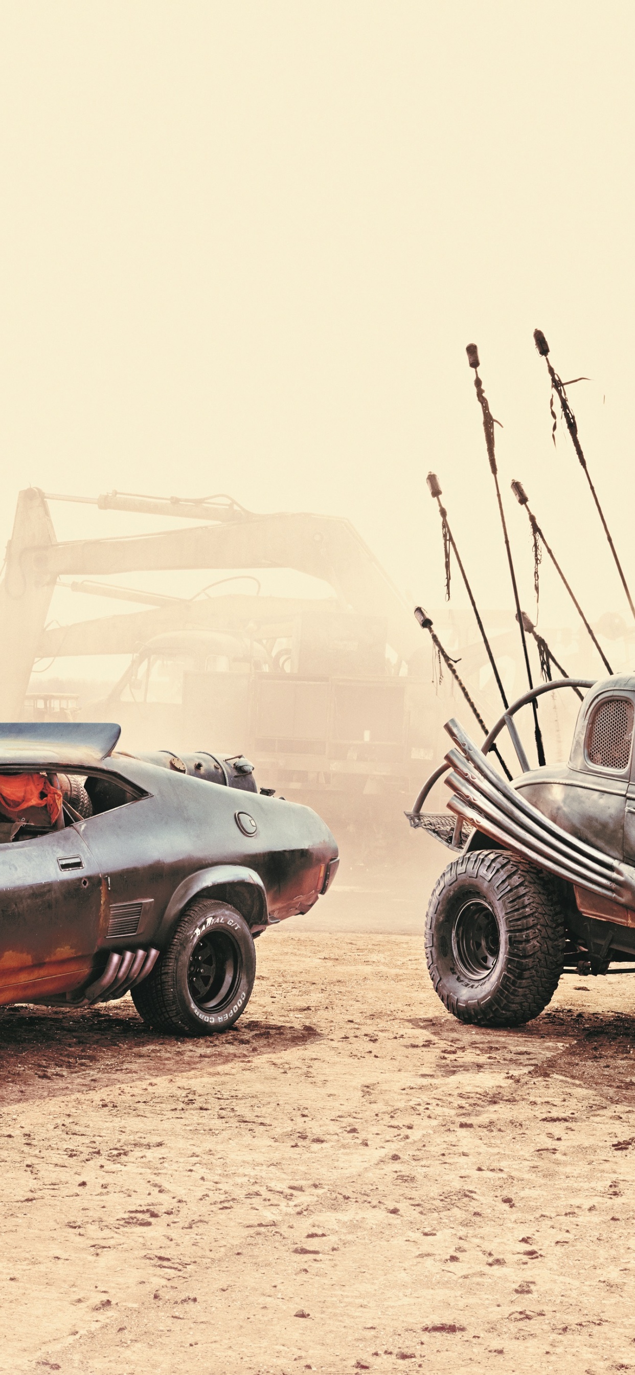 Обои фильм, кузов купе, безумный Макс, легковые автомобили, седан в разрешении 1242x2688