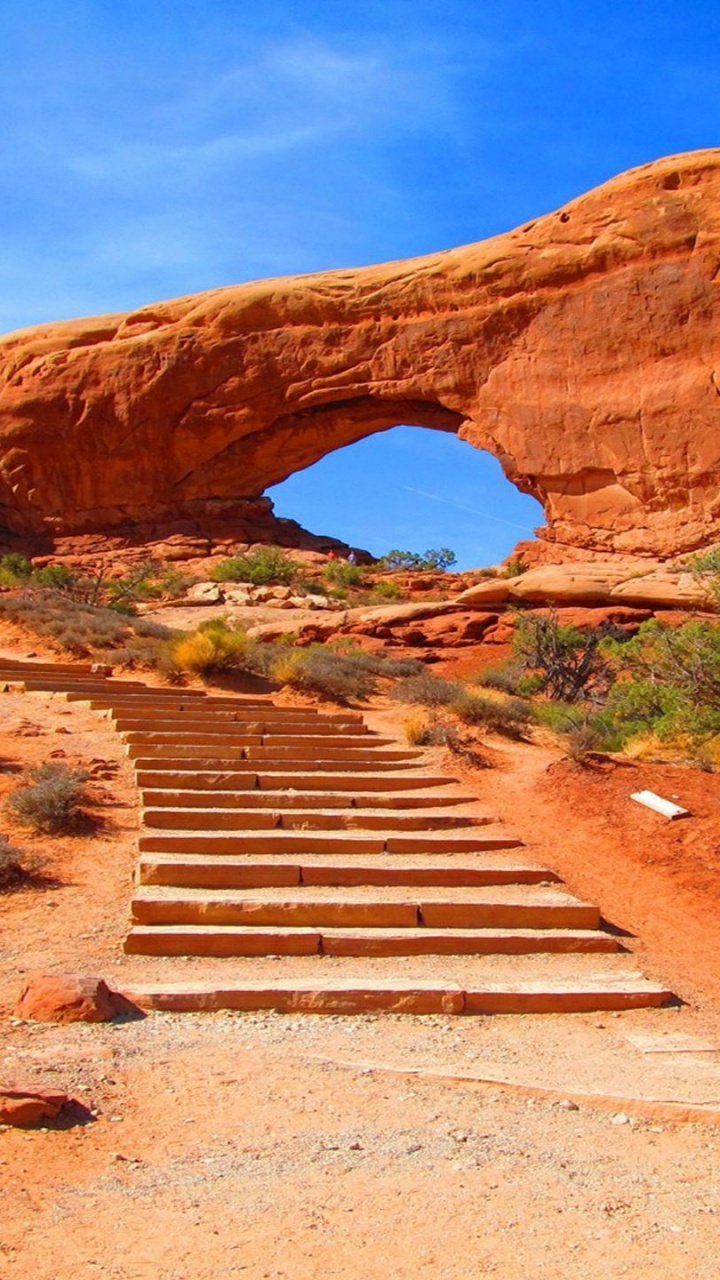 Обои Сбалансированная Рок, национальный парк, парк, арка, формирование в разрешении 720x1280