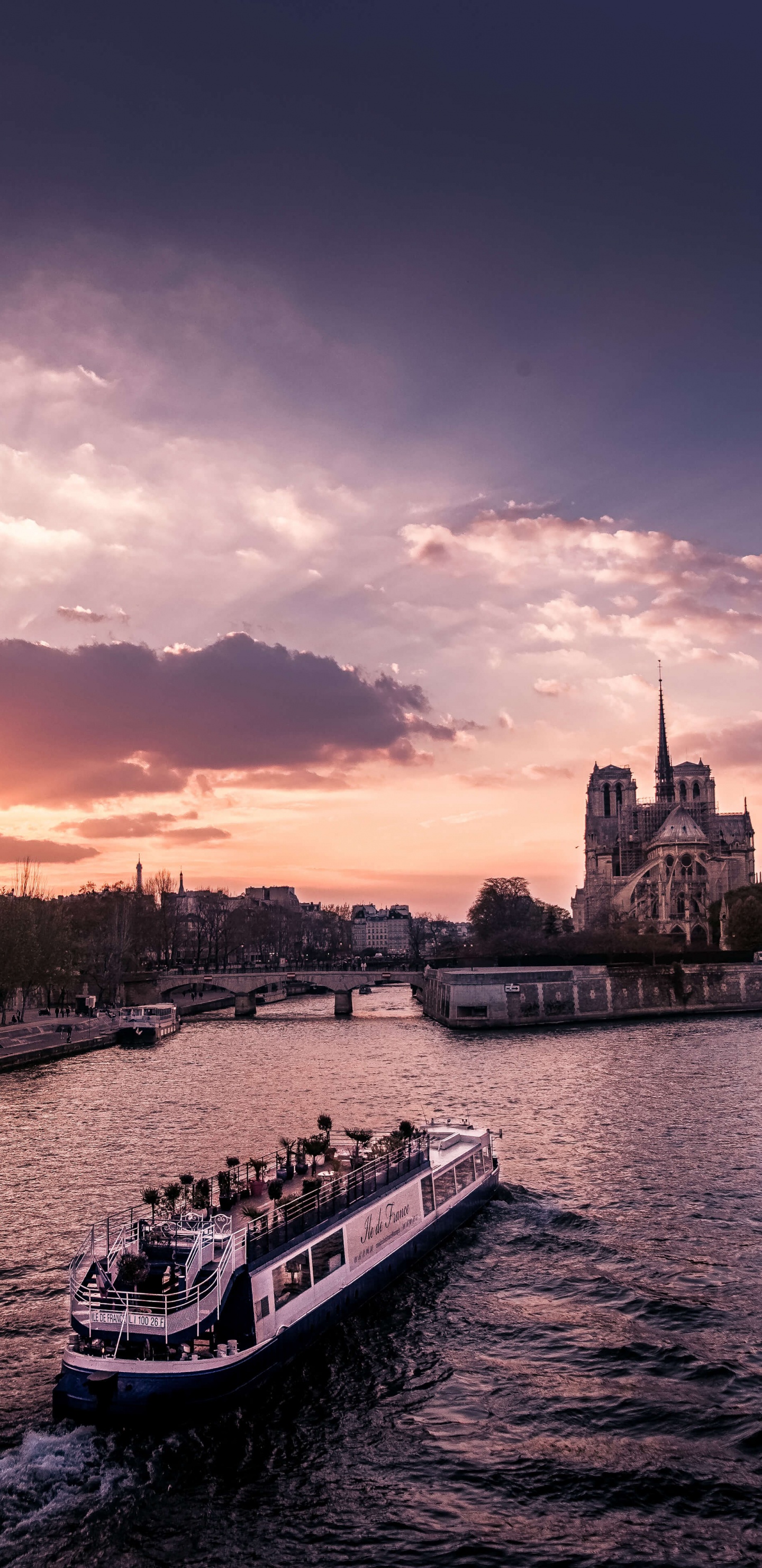 Обои вода, корабль, перевозка воды, паром, облако в разрешении 1440x2960