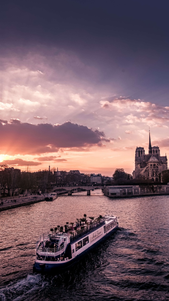 Обои вода, корабль, перевозка воды, паром, облако в разрешении 720x1280