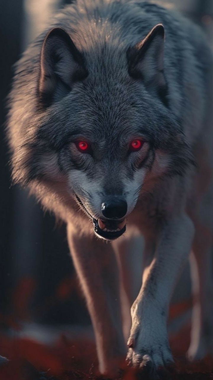 Обои датский дог, рыжая лисица, смартфон, волк в разрешении 720x1280