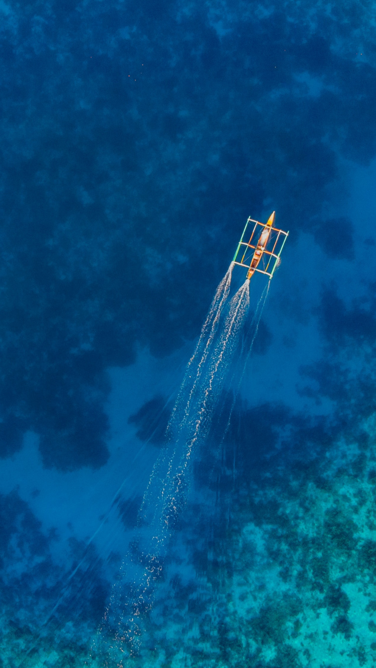 Обои риф, море, Риф Туббатаха, синий, бирюза в разрешении 750x1334