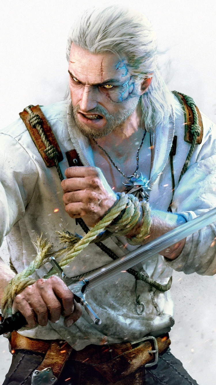 Обои Ведьмак 3 Каменные сердца, Геральт из ривии, пакет расширения, cd projekt, playstation 4 в разрешении 750x1334