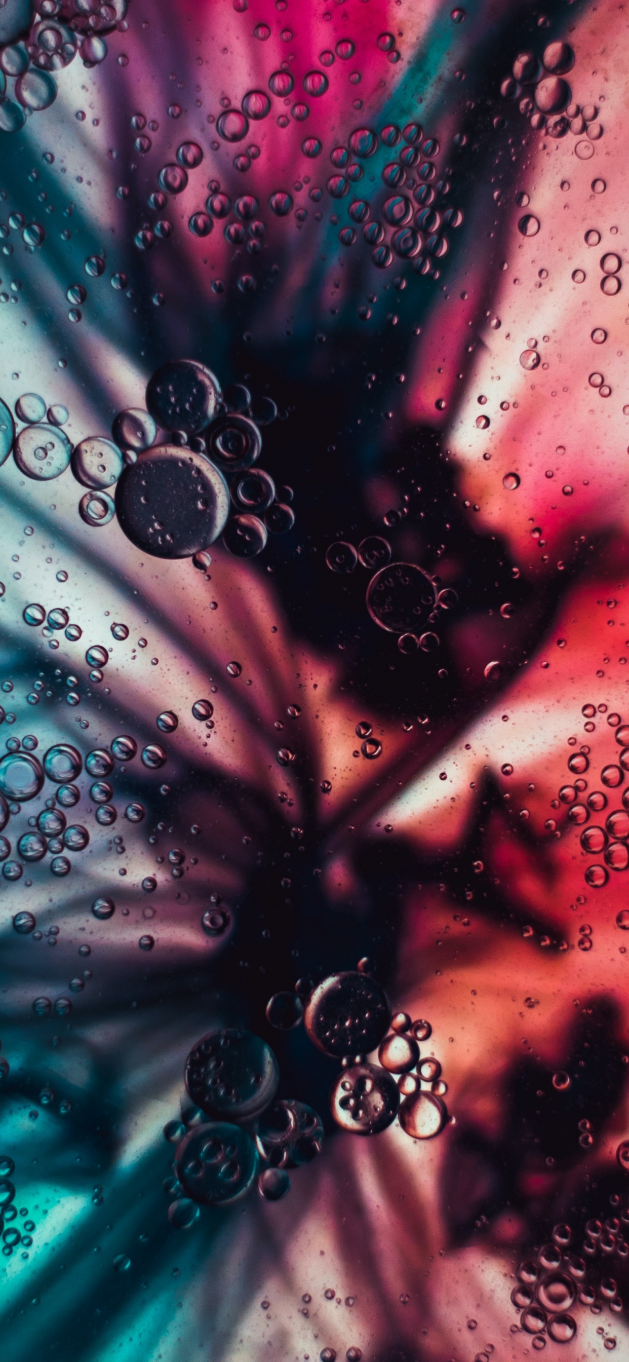 Обои вода, пузырь, жидкий, пурпур, свет в разрешении 1242x2688