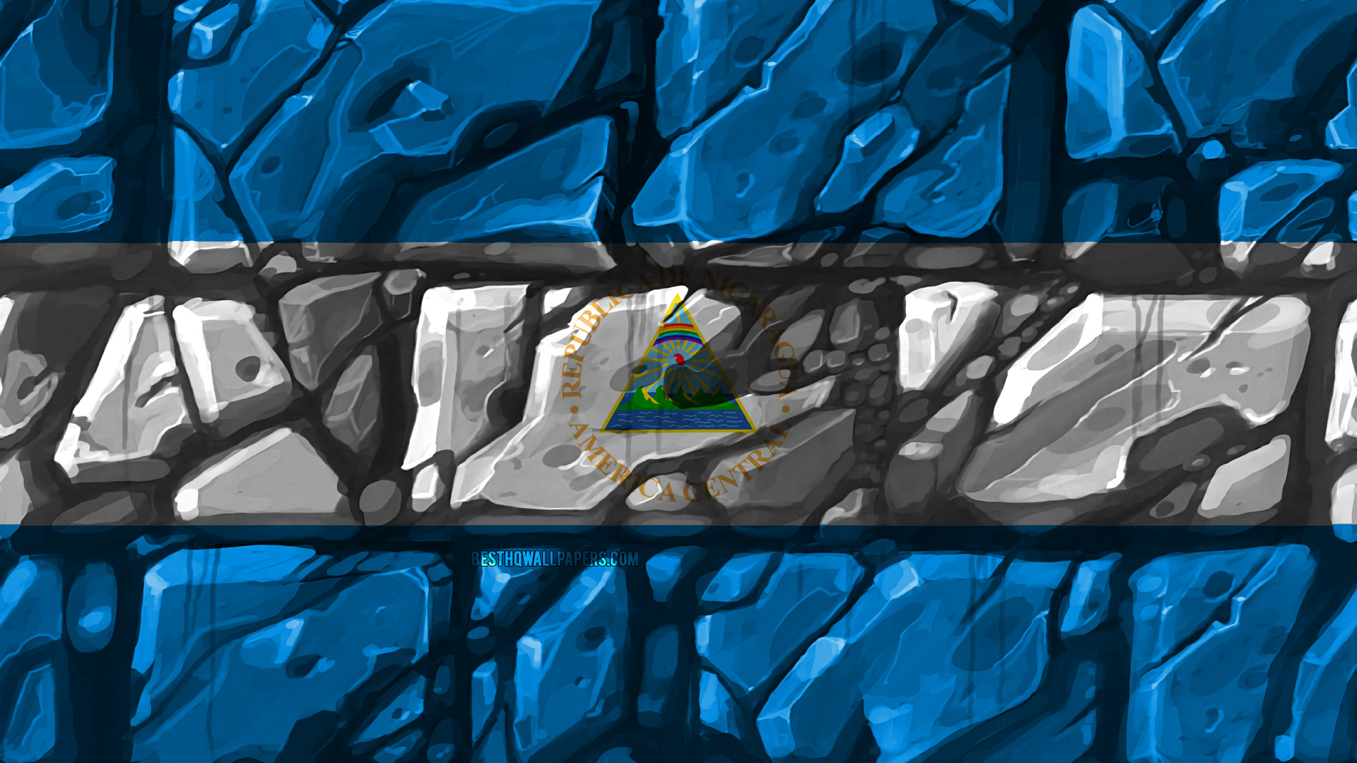 Обои синий, граффити, флаг, стекло, Флаг Объединенных Арабских Эмиратов в разрешении 1920x1080