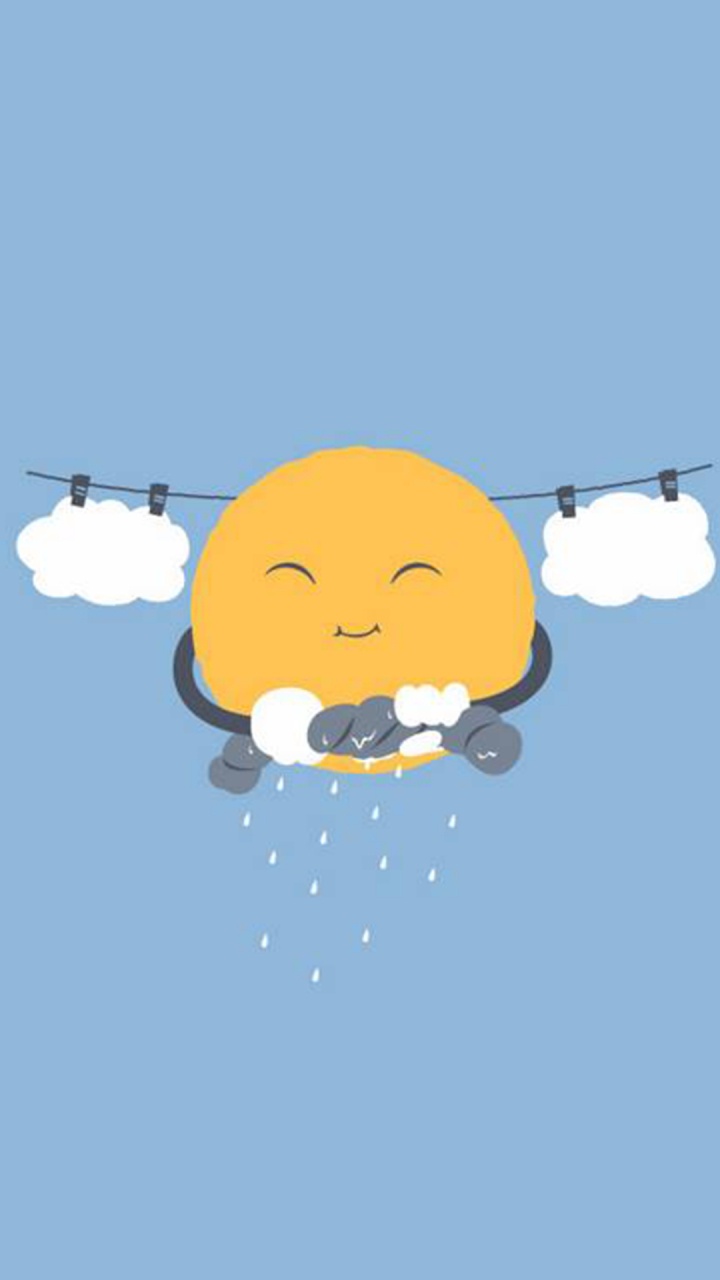 Обои милый дождливый день анимированный, иллюстрация, Юмор, рисование, мультфильм в разрешении 720x1280