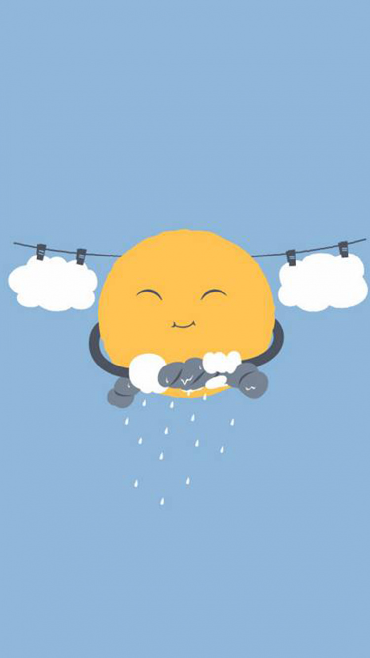 Обои милый дождливый день анимированный, иллюстрация, Юмор, рисование, мультфильм в разрешении 750x1334