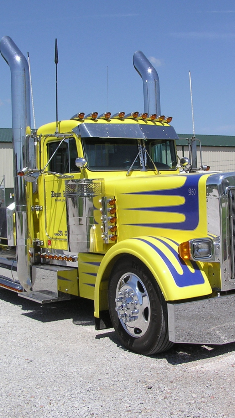 Обои большегруз, Петербилт 379, грузовик, транспорт, бампер в разрешении 750x1334