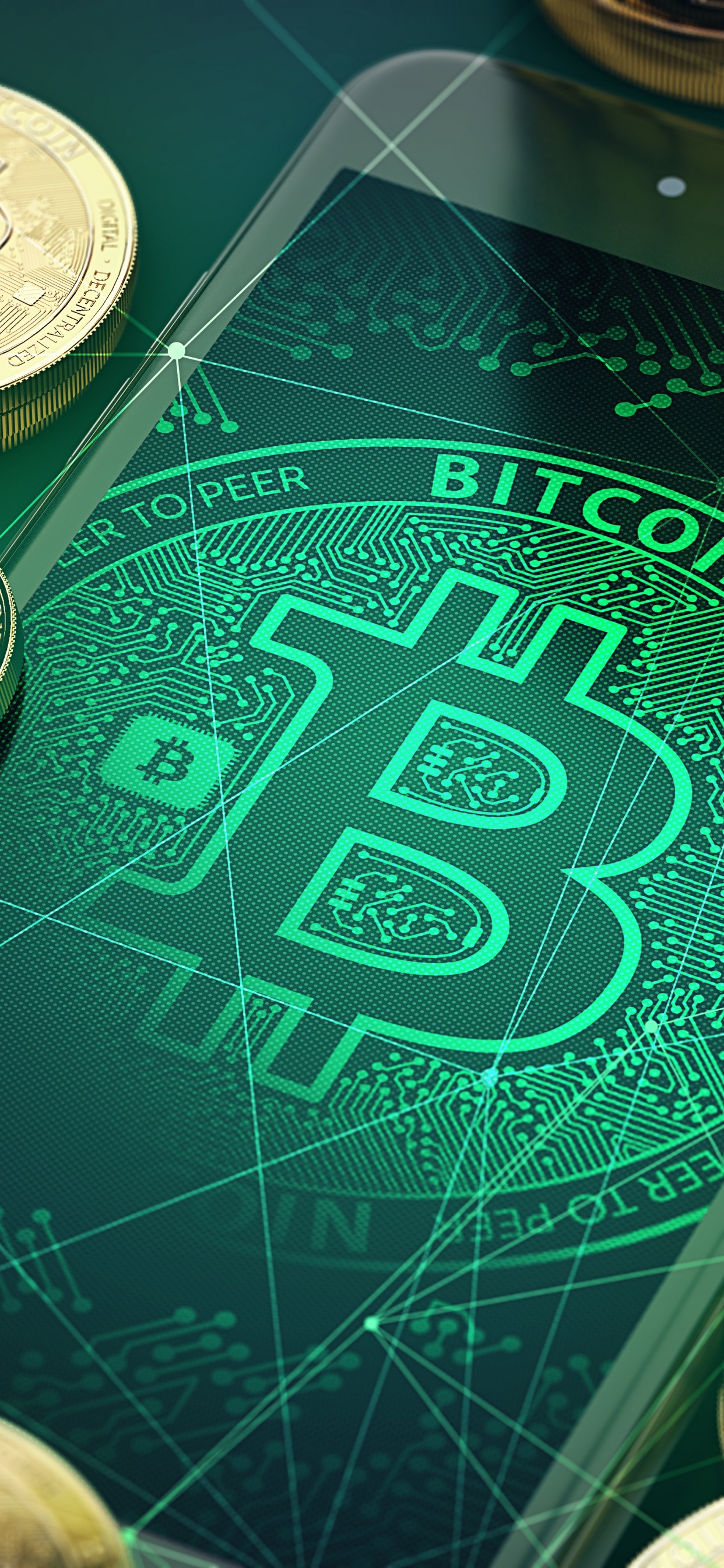 Обои биткоин, Криптовалюта, монета, деньги, Валюта в разрешении 1242x2688