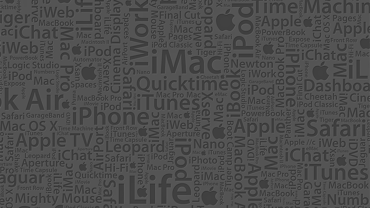 Обои узор, айпод, черный и белый, число, iMac в разрешении 1280x720