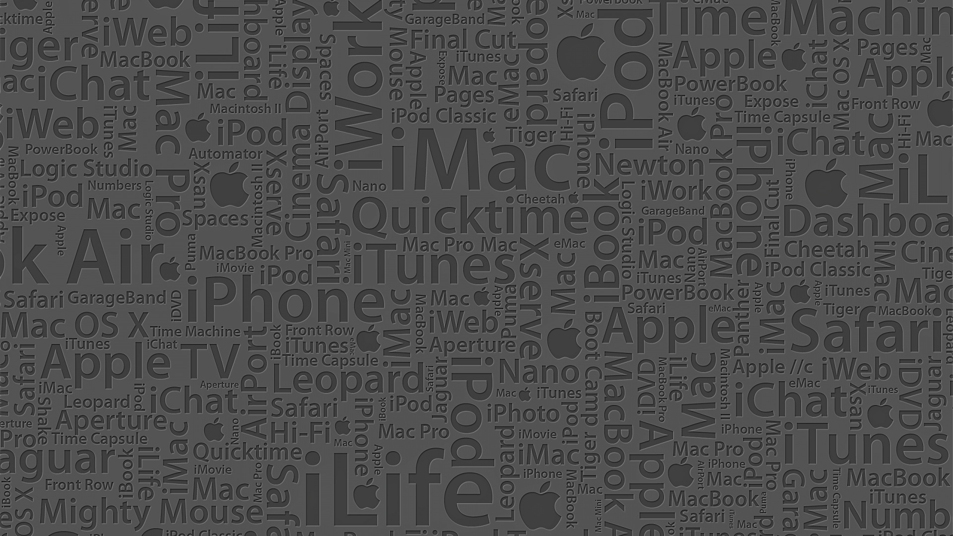 Обои узор, айпод, черный и белый, число, iMac в разрешении 1920x1080