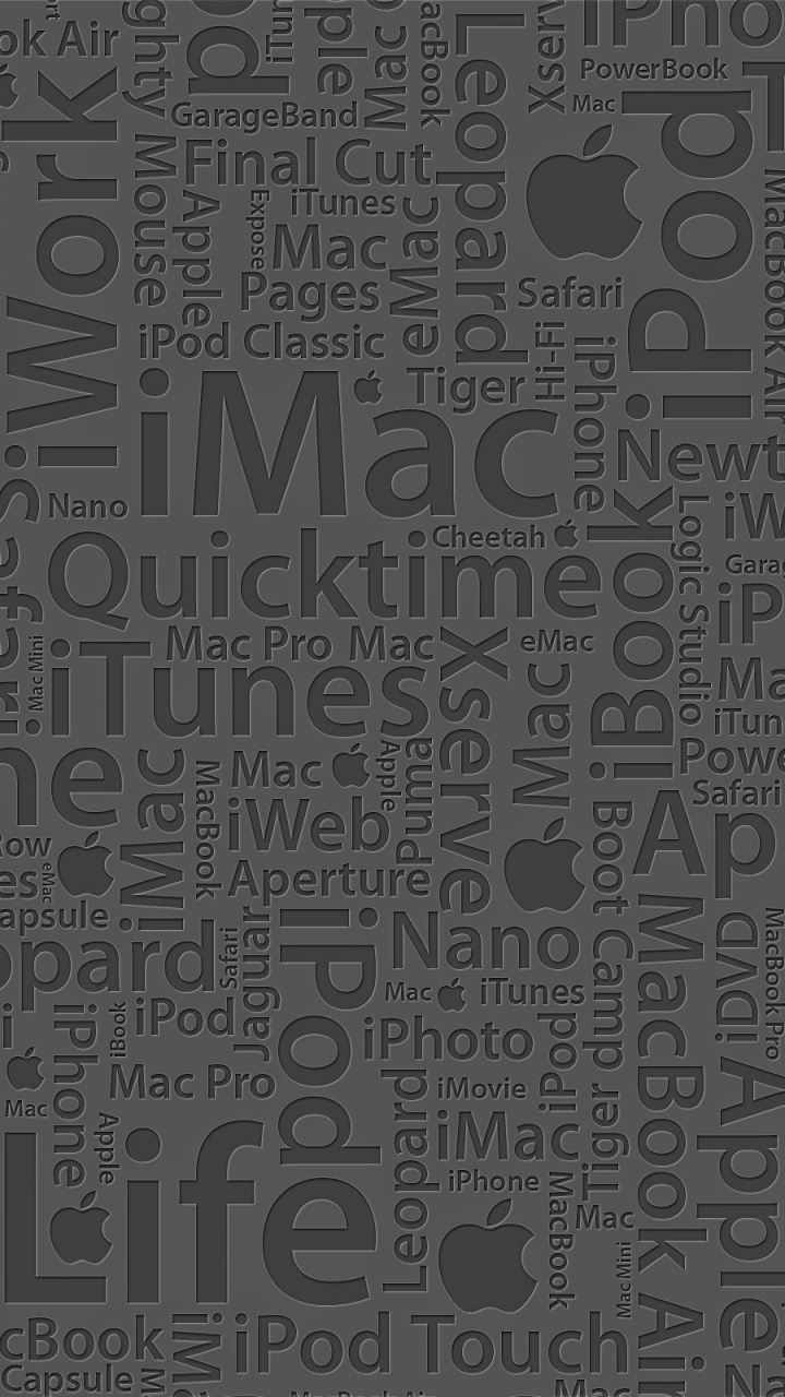 Обои узор, айпод, черный и белый, число, iMac в разрешении 720x1280