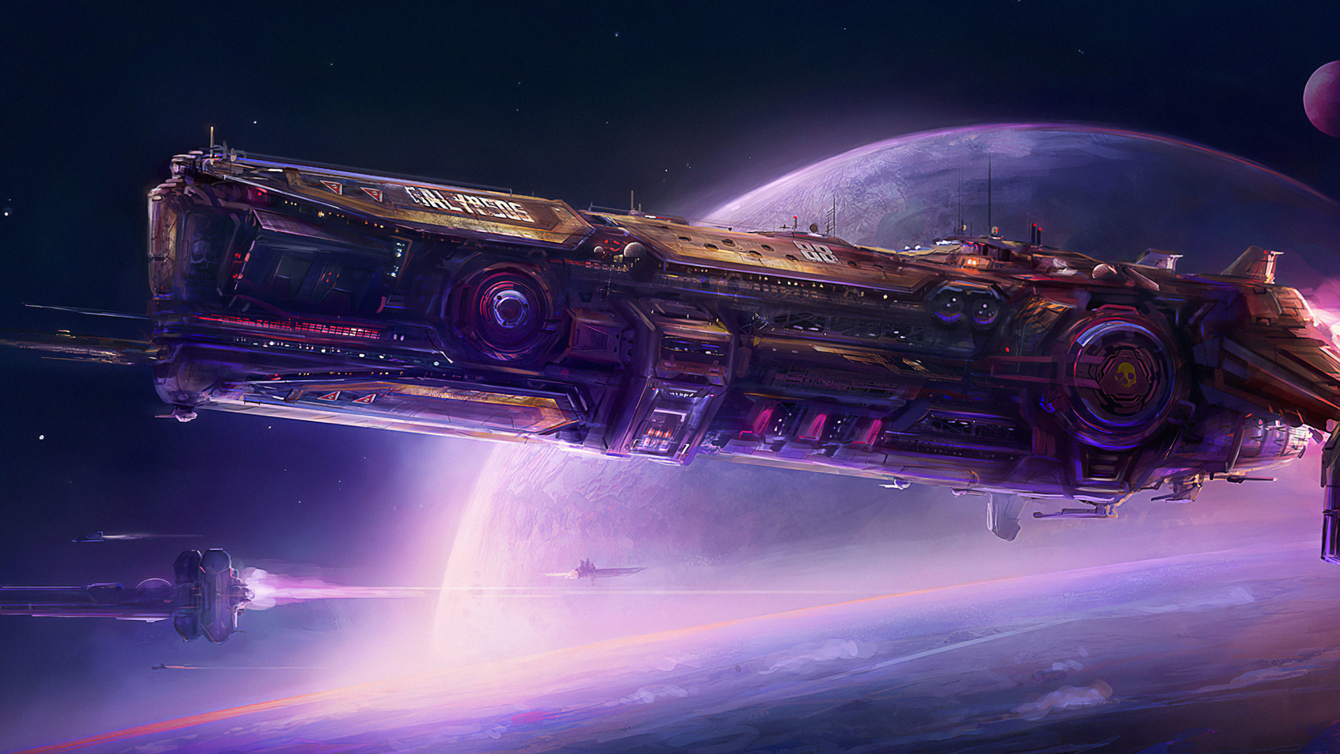Обои фантастика космические корабли искусство, Научная фантастика, пространство искусства, цифровое искусство, арт в разрешении 1920x1080