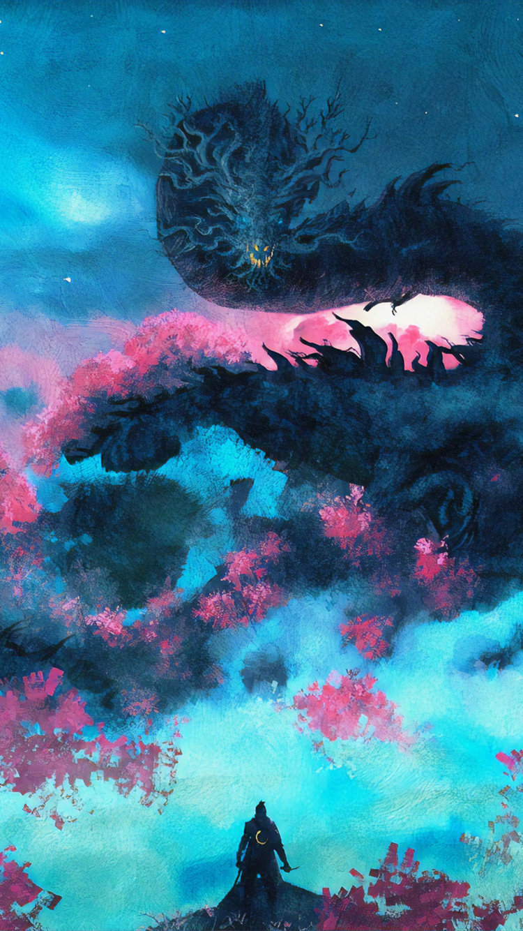 Обои топор тени умирают дважды арт, Sekiro: Shadows Die Twice, арт, цифровое искусство, концепт арт в разрешении 750x1334