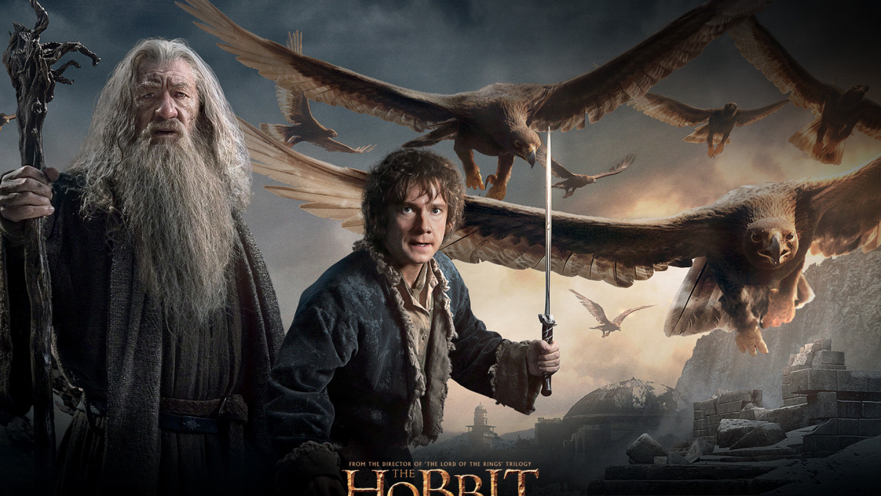 Обои Хоббит Нежданное путешествие, Бильбо Бэггинс, Хоббит, кино, Цифровой композитинг в разрешении 1280x720