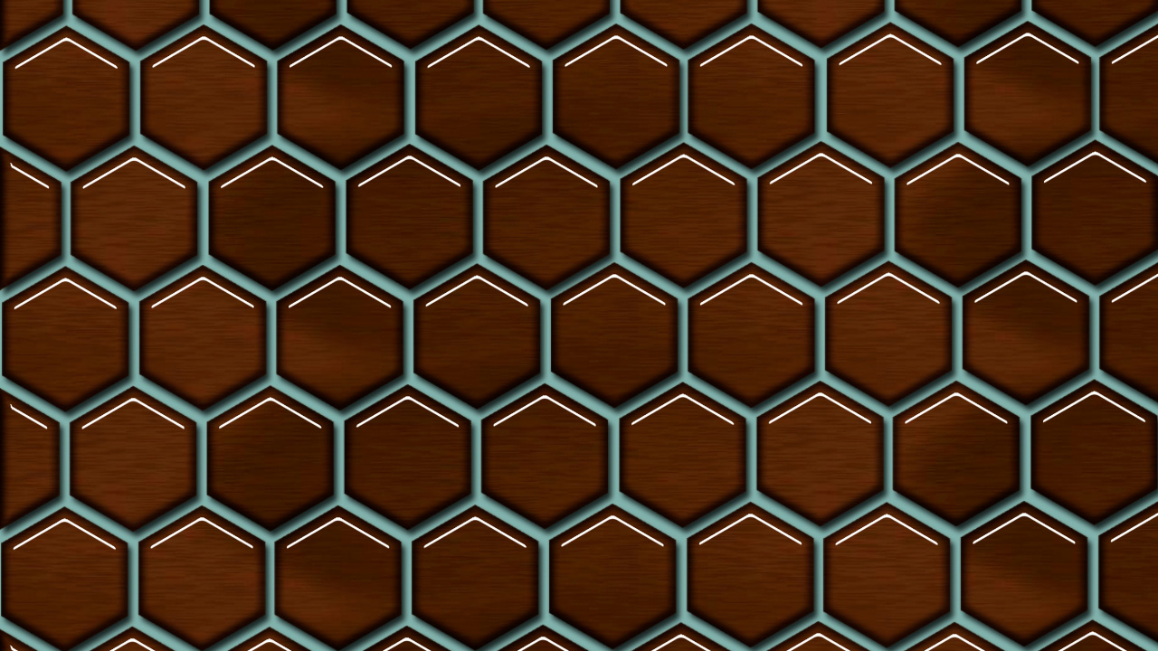 Обои соты, узор, коричневый цвет, Апельсин, дизайн в разрешении 1280x720