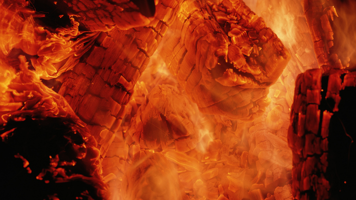 Обои тепло, пламя, огонь, космос, векторная графика в разрешении 1366x768