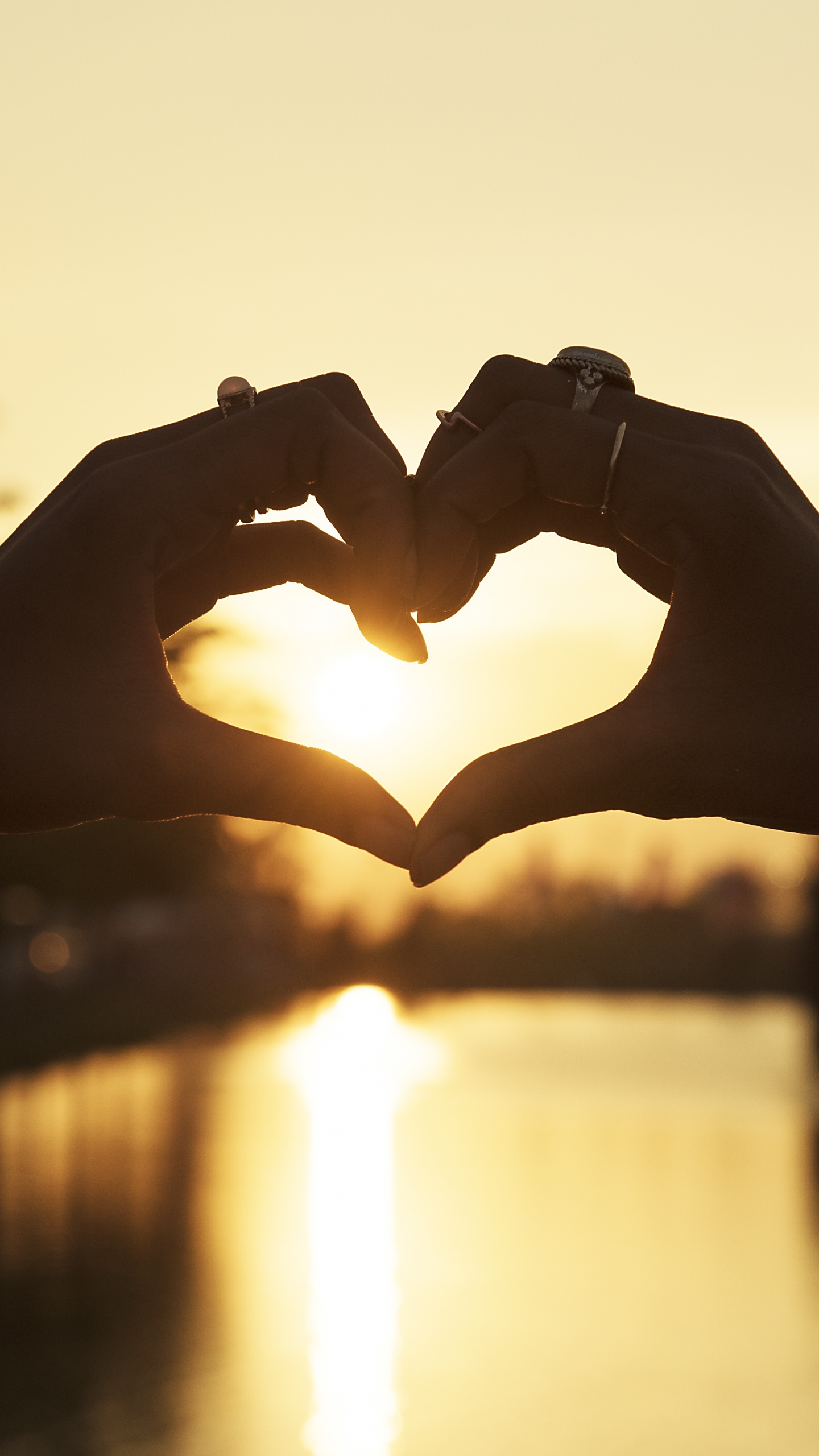 Обои Рука сердце, сердце, свет, любовь, палец в разрешении 1440x2560