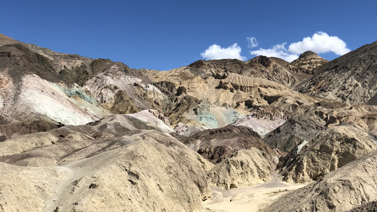 Обои США, Невада, долина смерти, национальный парк долина смерти, художники драйв и палитра в разрешении 1280x720