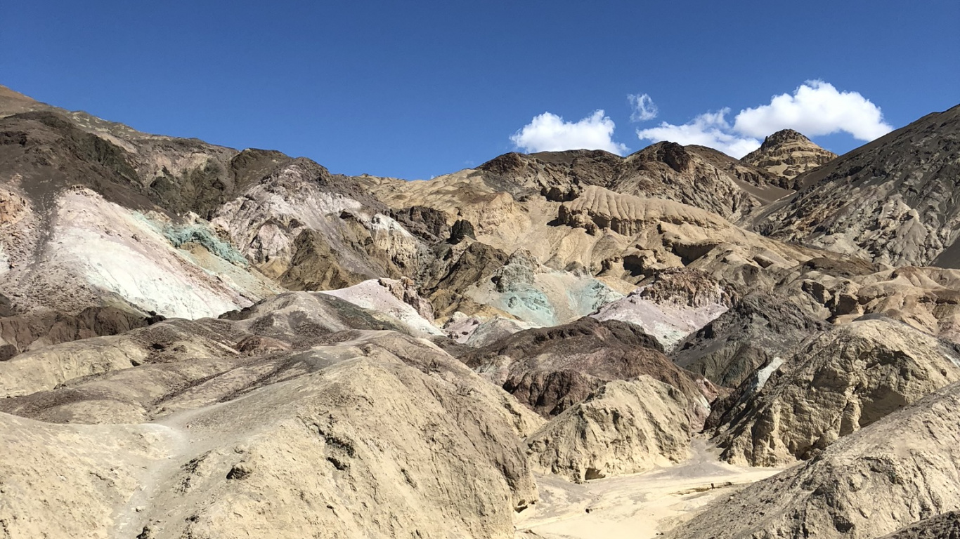 Обои США, Невада, долина смерти, национальный парк долина смерти, художники драйв и палитра в разрешении 1366x768