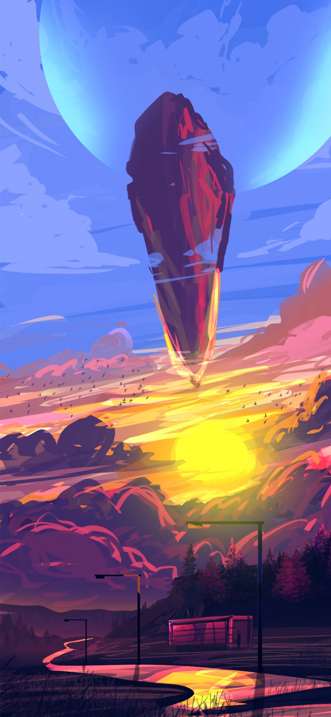 Обои дизайн, живопись, иллюстрация, атмосфера, мир в разрешении 1125x2436