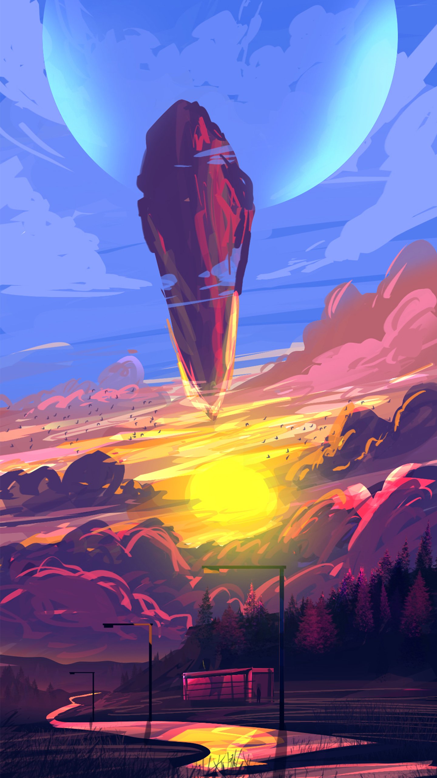 Обои дизайн, живопись, иллюстрация, атмосфера, мир в разрешении 1440x2560