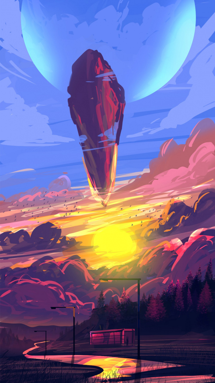 Обои дизайн, живопись, иллюстрация, атмосфера, мир в разрешении 750x1334