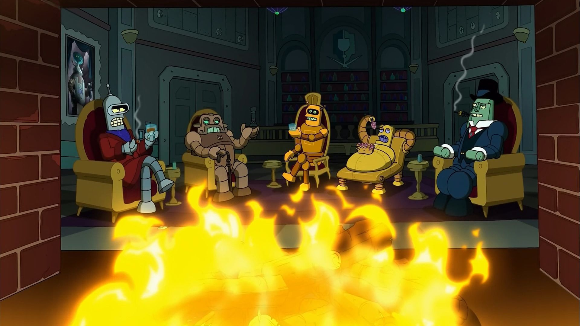 Обои клещи, Филипп Джей Фрай, Лилу, Зойдберг, робот в разрешении 1920x1080