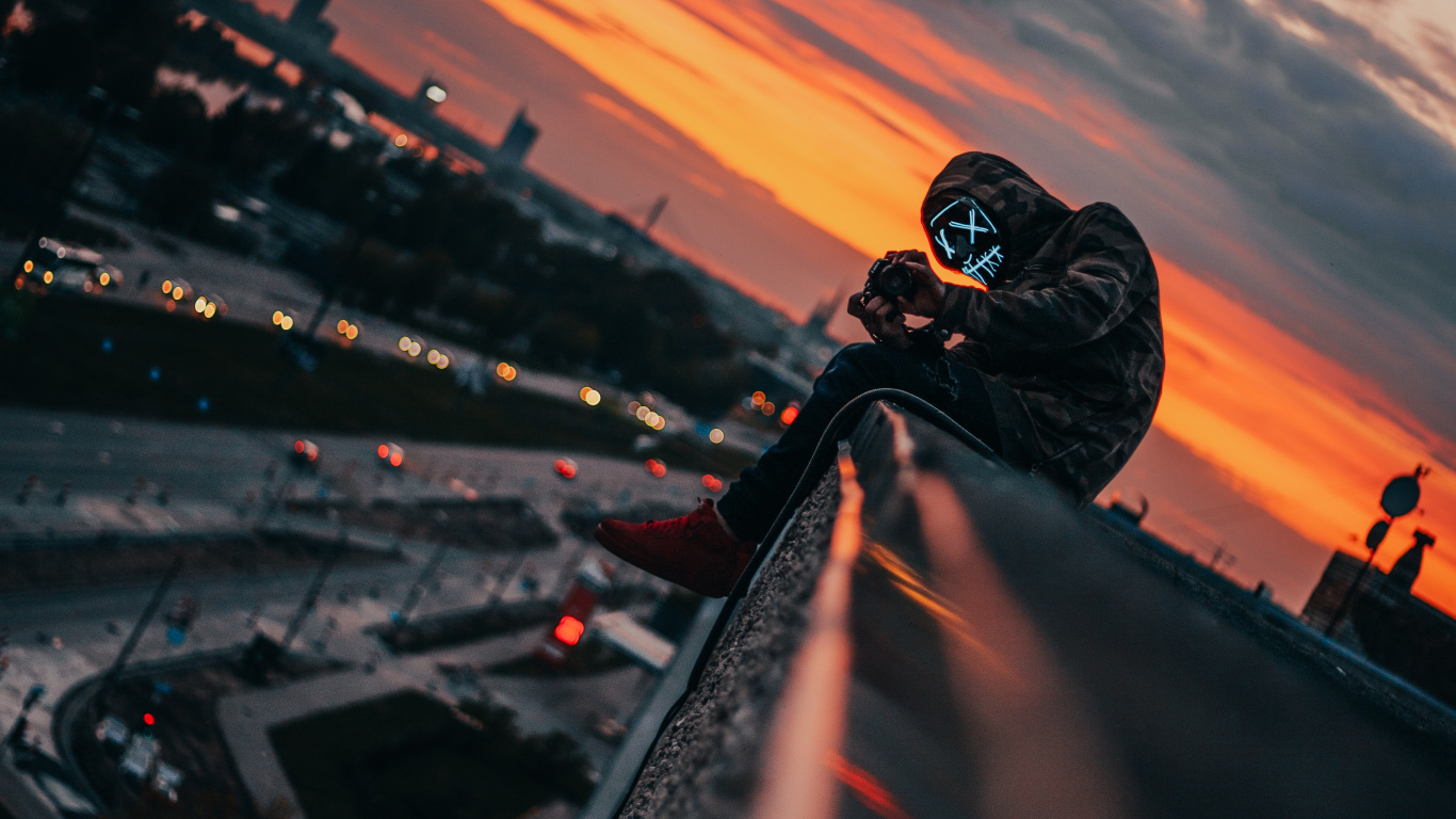 Обои облако, атмосфера, вода, асфальт, автомобильное освещение в разрешении 1366x768