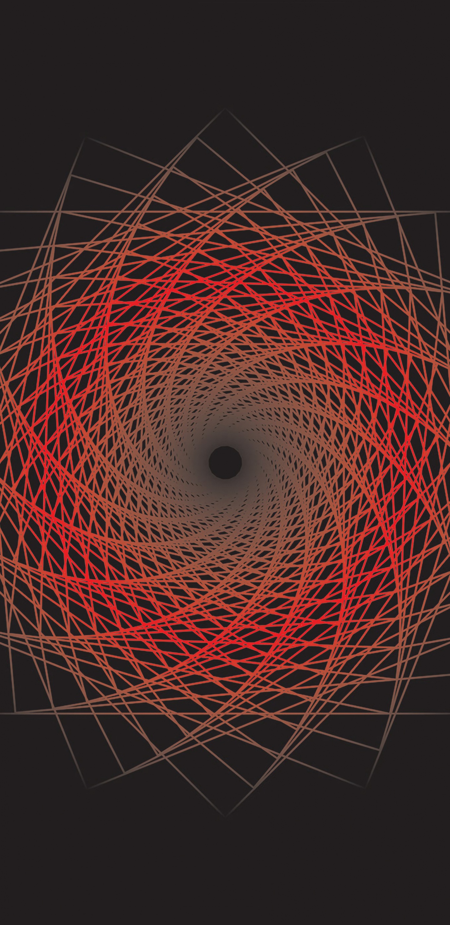 Обои круг, фрактальное искусство, фрактал, дизайн, арт в разрешении 1440x2960