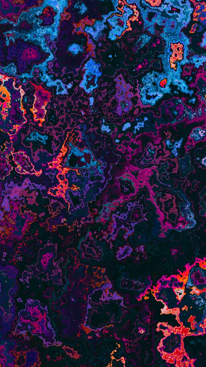 Обои коралловый риф, земля, красочность, арт, пурпурный цвет в разрешении 720x1280