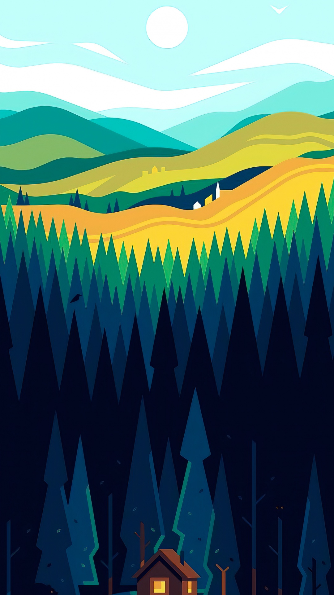 Обои соединять, Люди в природе, склон, линия, арт в разрешении 1080x1920