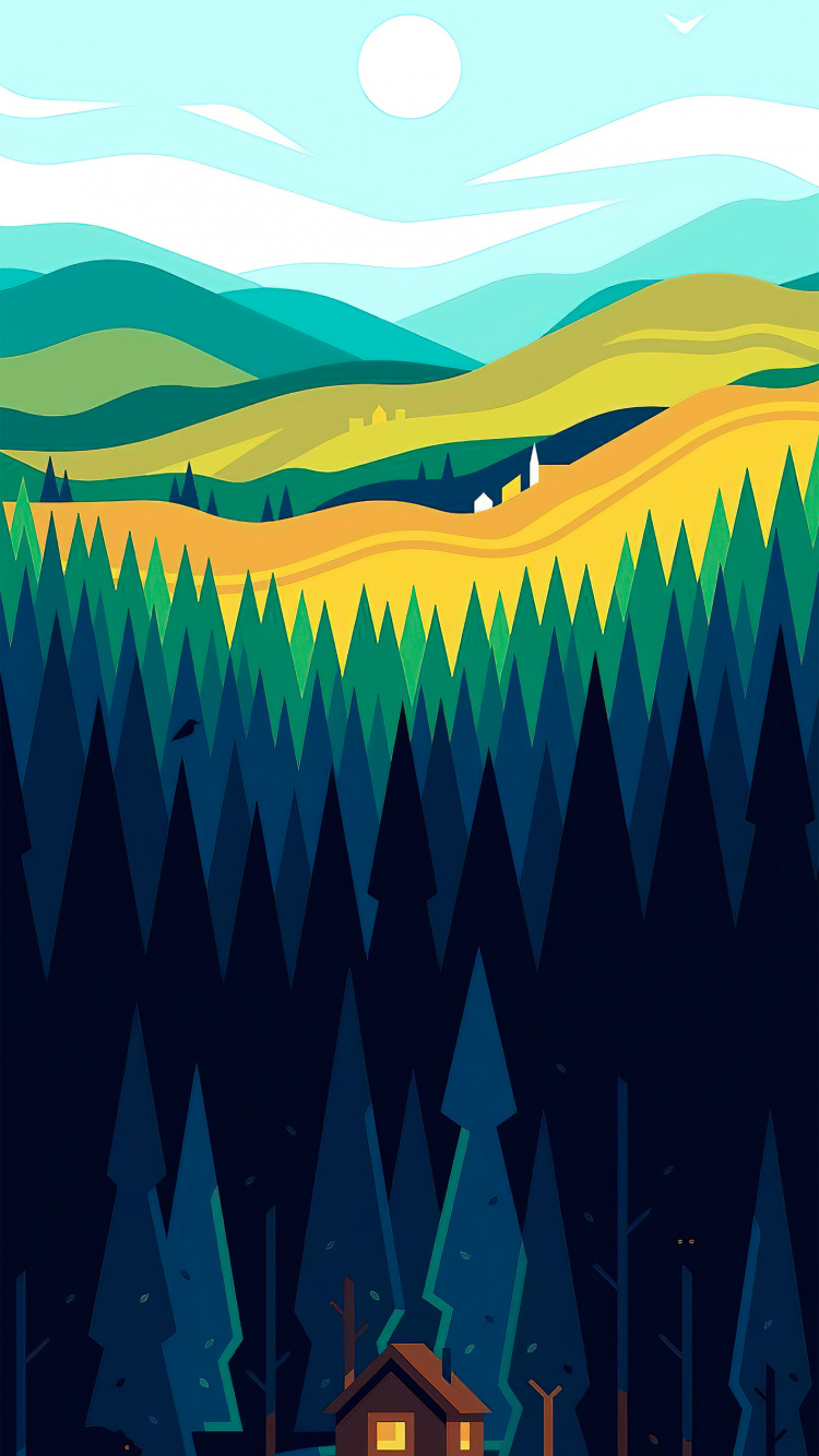 Обои соединять, Люди в природе, склон, линия, арт в разрешении 750x1334