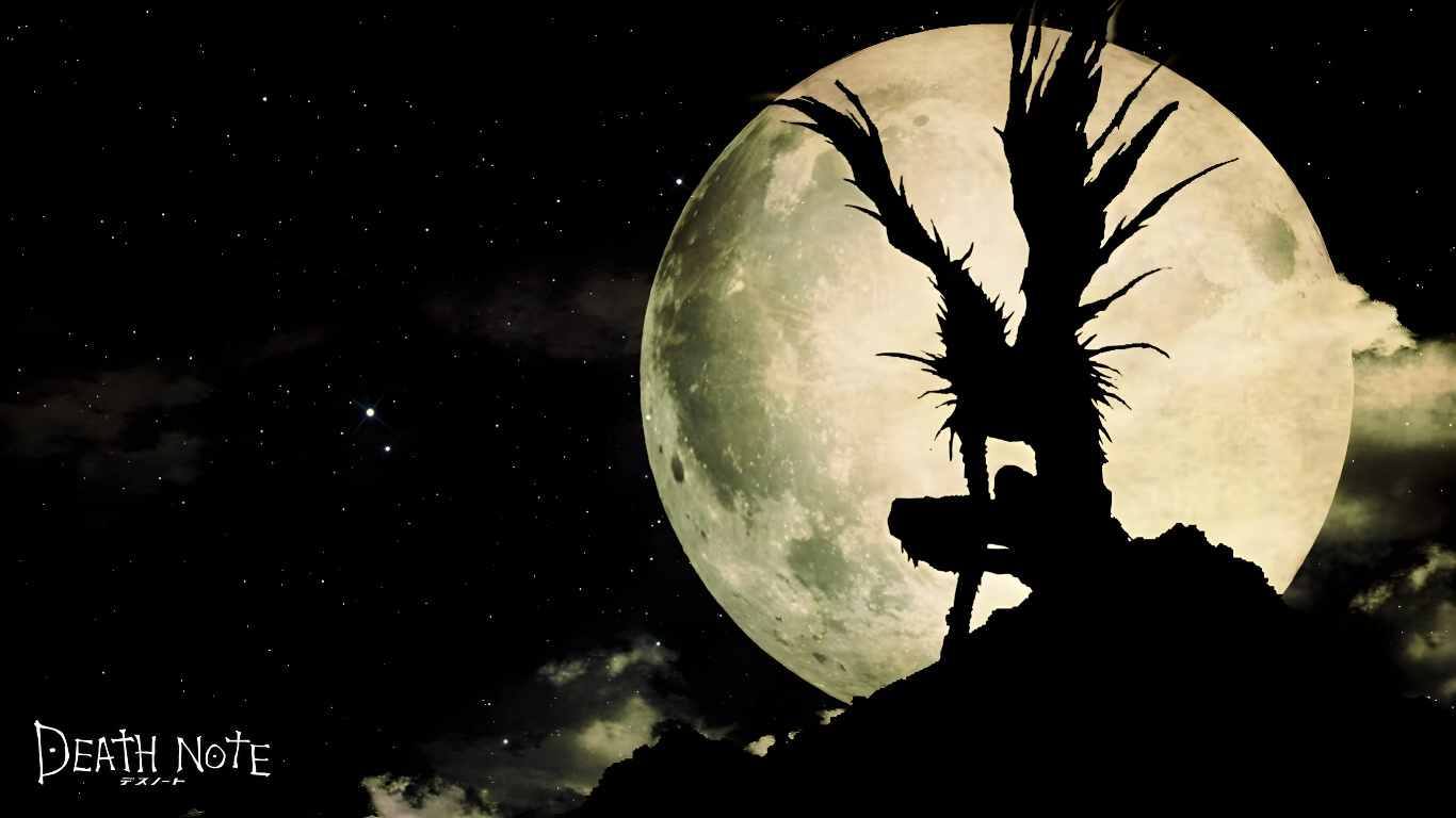 Обои предсмертная записка фонд д крэн пк, рюк, Ягами Лайт, тетрадь смерти в разрешении 1366x768