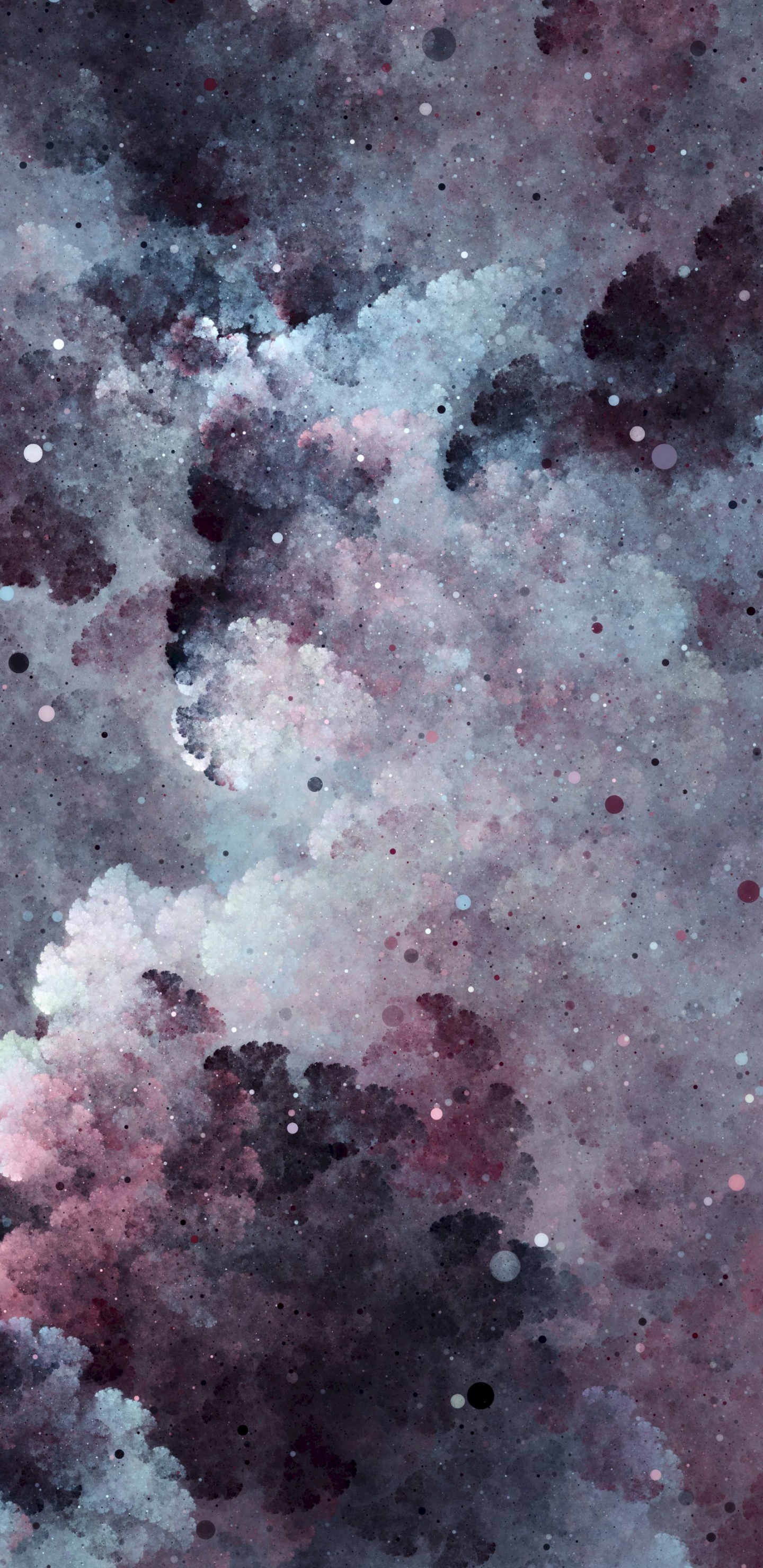 Обои арт, розовый, пурпур, акварельные краски, астрономический объект в разрешении 1440x2960