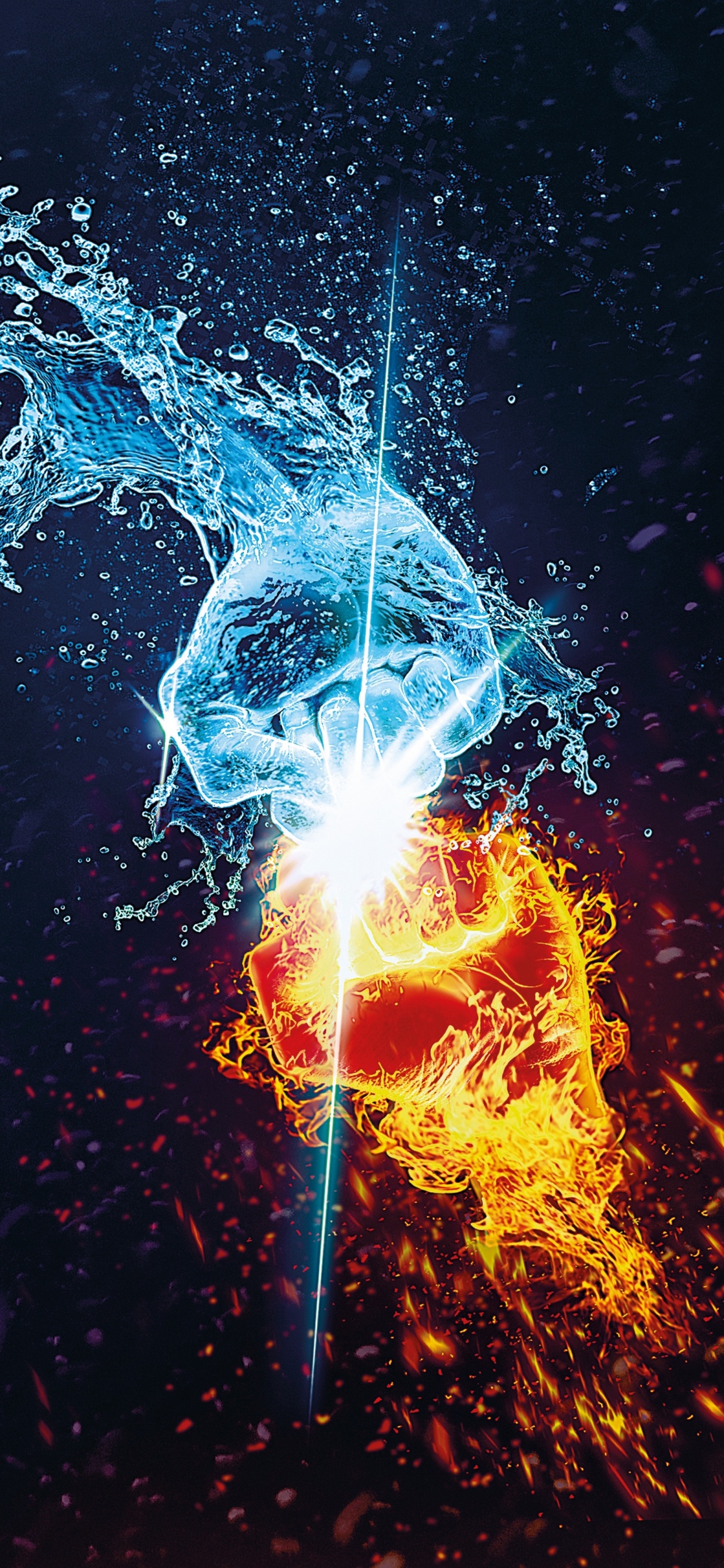 Обои арт, вода, электрик, космос, ночь в разрешении 1242x2688