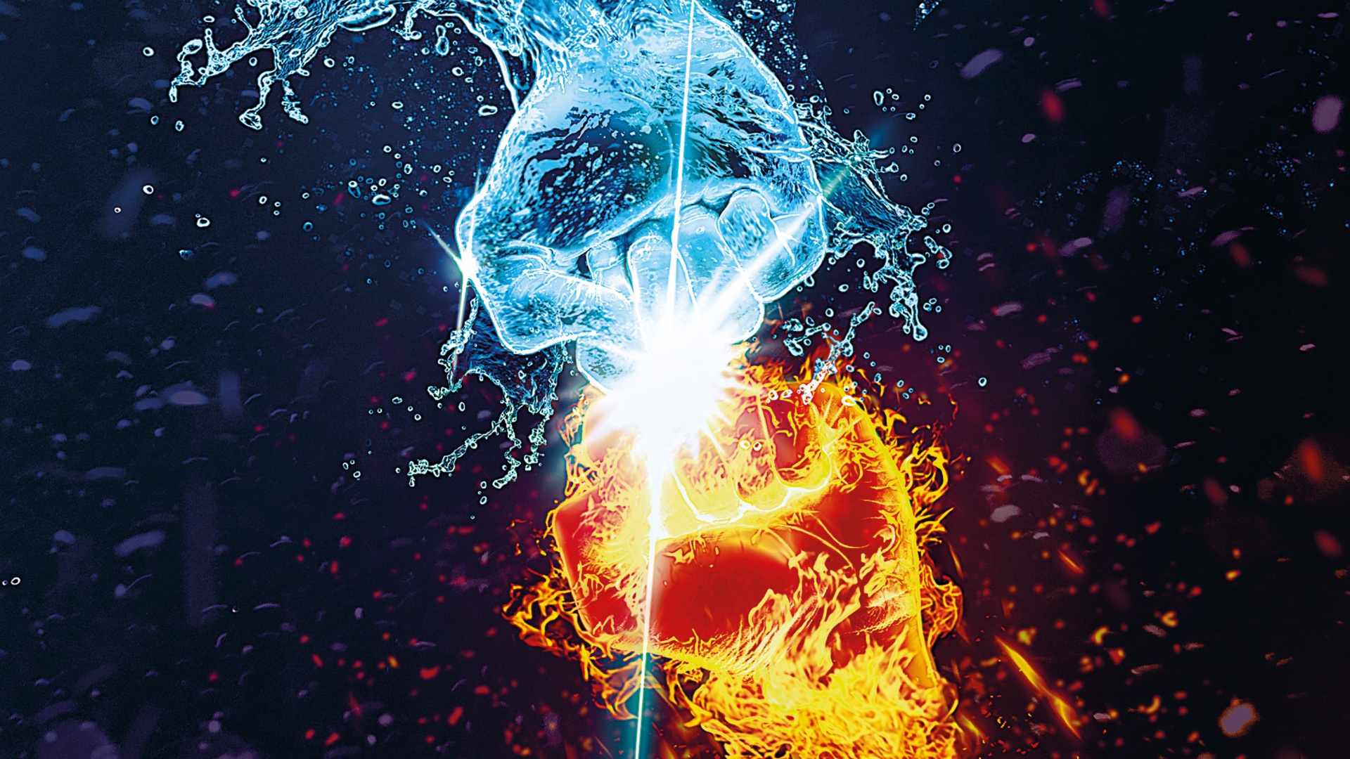 Обои арт, вода, электрик, космос, ночь в разрешении 1920x1080