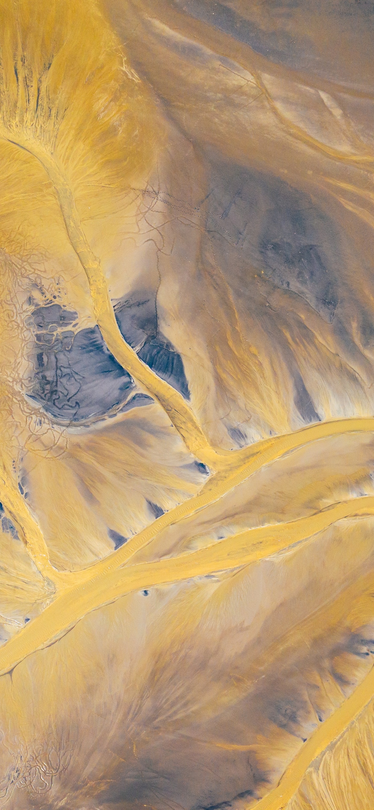 Обои живопись, арт, желтый, акриловая краска, перо в разрешении 1242x2688