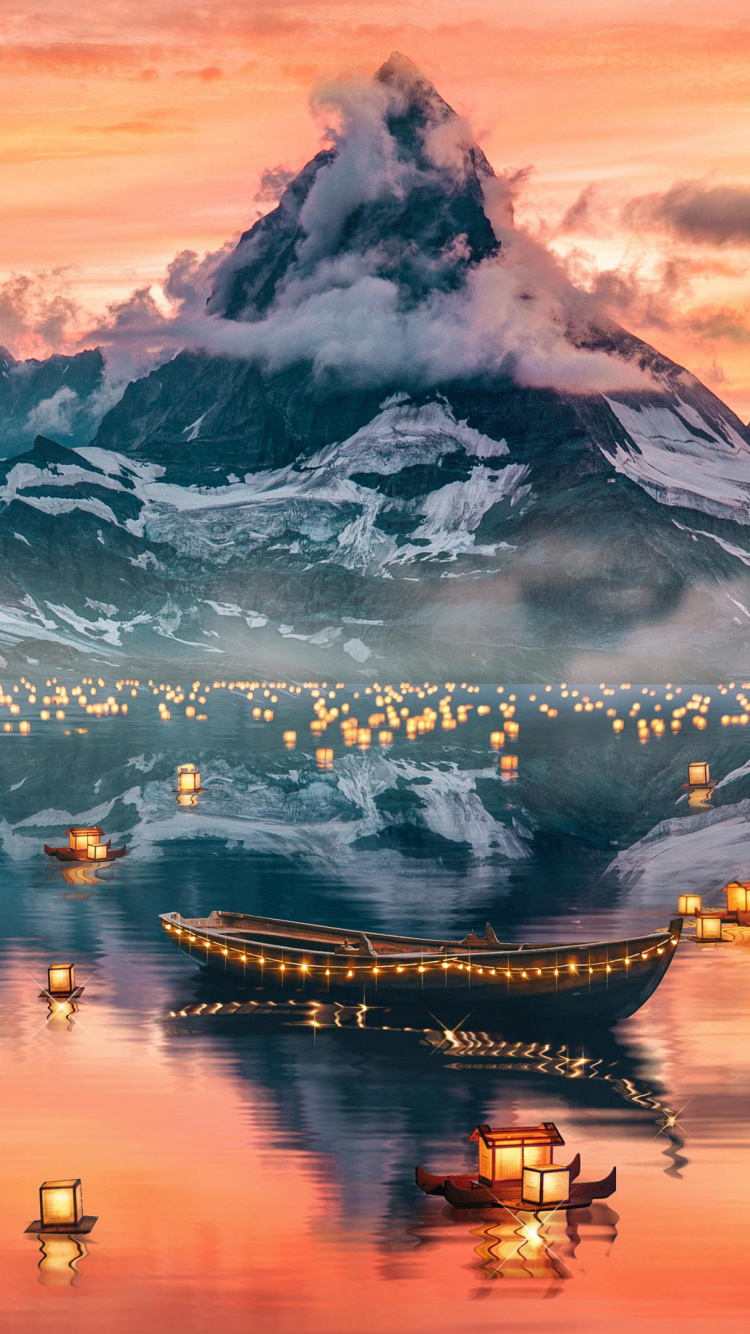 Обои природный ландшафт, природа, Разрешение WXGA, небо, спокойный в разрешении 750x1334