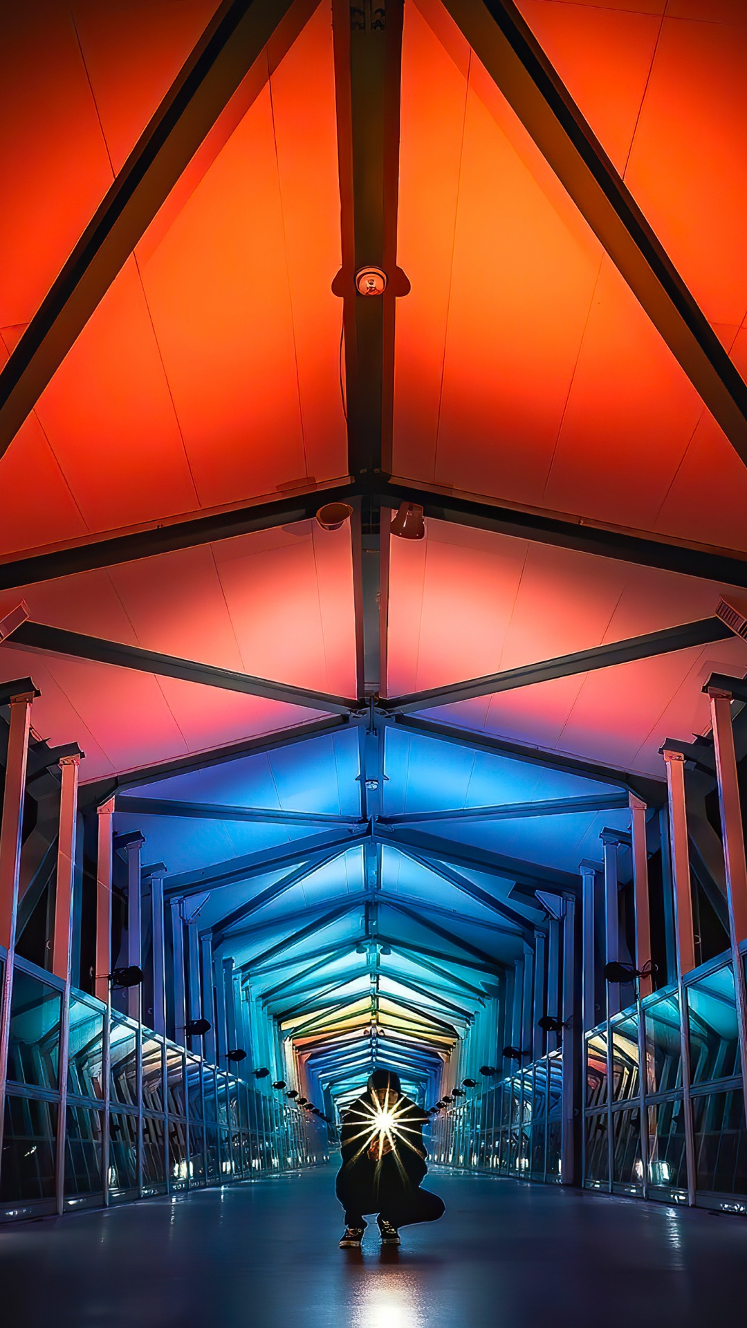 Обои осветительная арматура, аэропорт, воздушная линия, терминал аэропорта, свет в разрешении 1080x1920