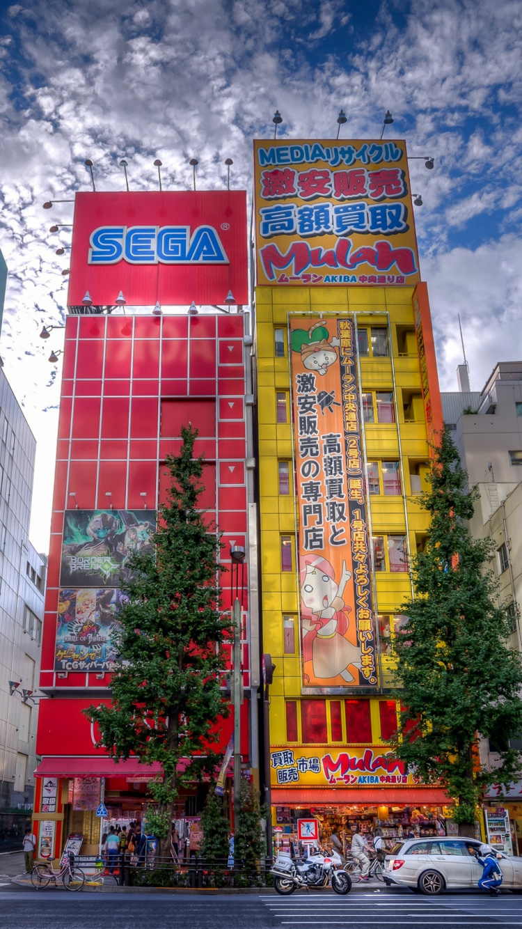 Обои Токио, здание, городской район, ориентир, метрополия в разрешении 750x1334