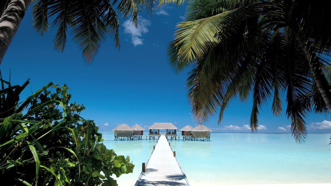 Обои Мальдивские Острова Конрад Рангали, рангали, пляж, прибежище, Остров в разрешении 1280x720