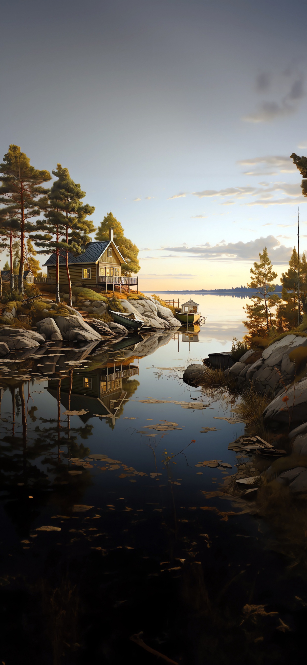 Обои дерево, вода, облако, гидроресурсы, природный ландшафт в разрешении 1242x2688