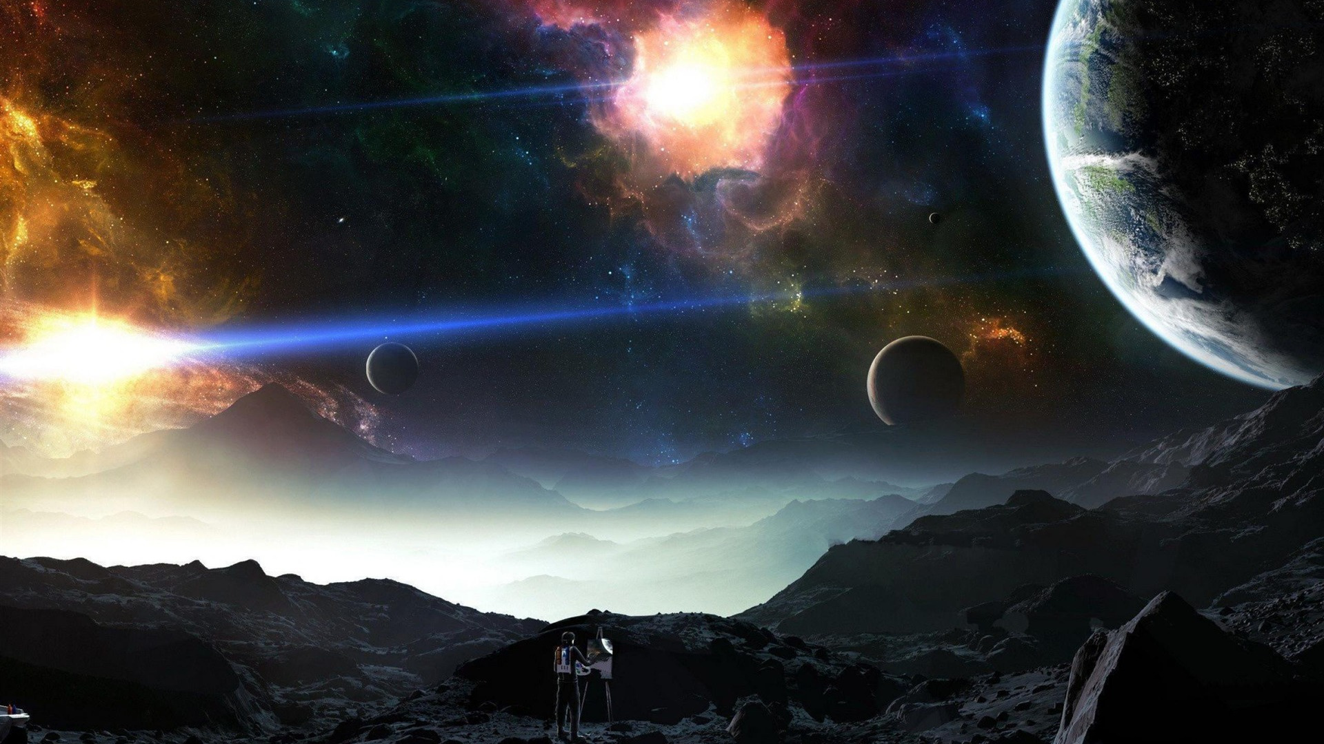 Обои земля, космос, космическое пространство, астрономический объект, атмосфера в разрешении 1920x1080